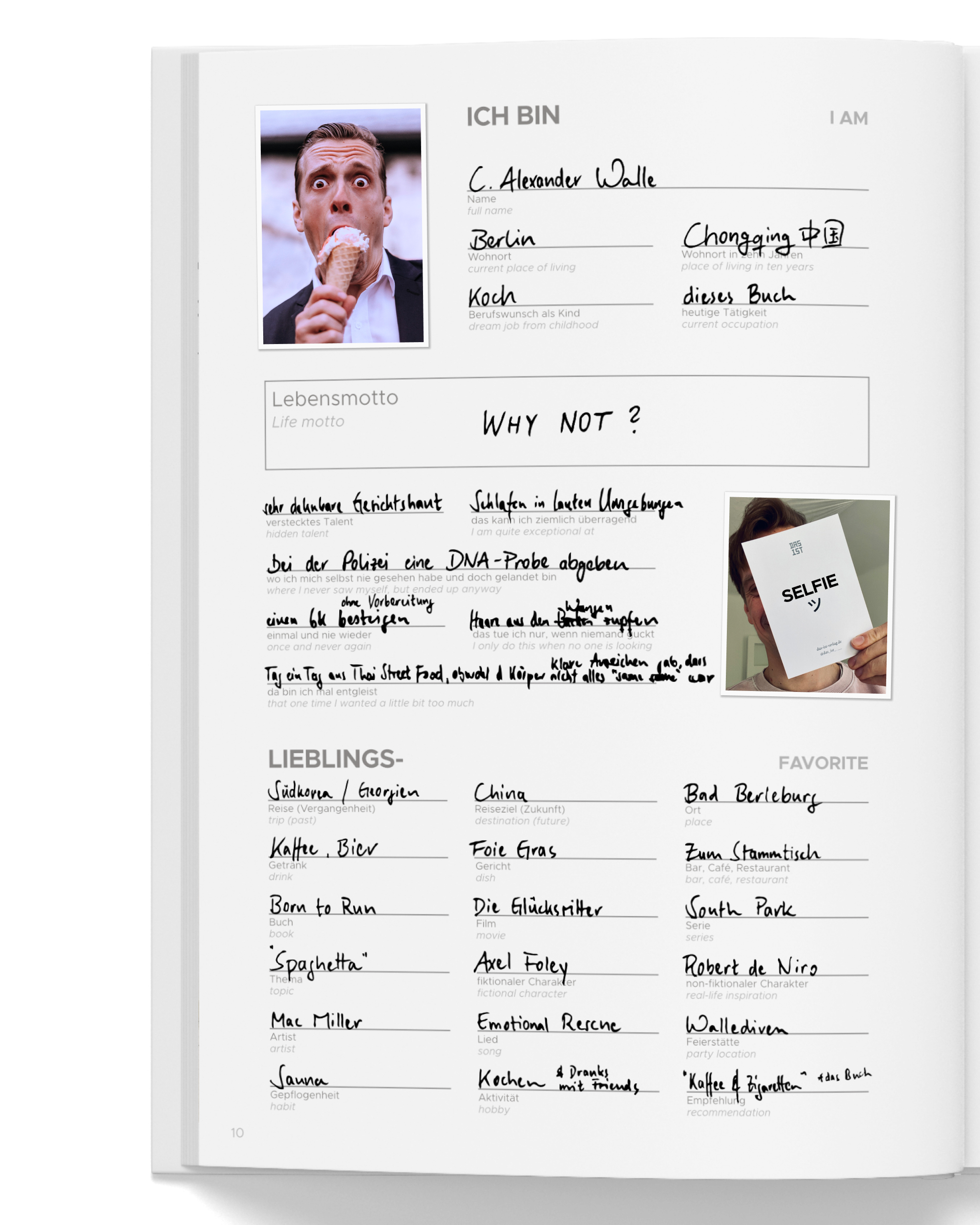 The friendship book – a filled-in I AM page