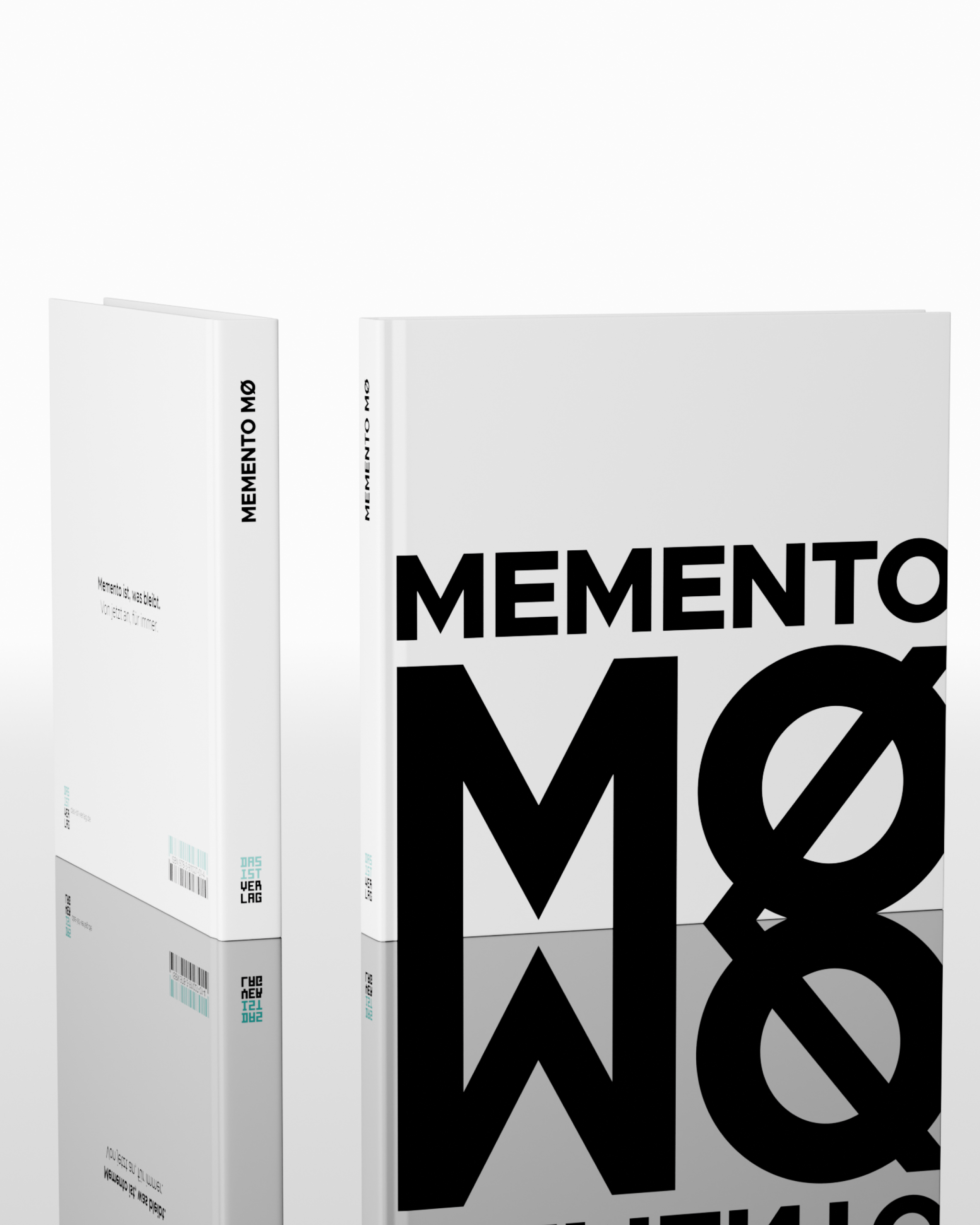 MEMENTO guest book – cover mirrored on a reflective floor